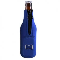 Bar Products Neoprene Bottle Cooler W/ Bottle Opener - Blue Unique Bottle Openers