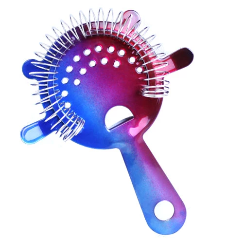 blue-red-fusion-4-prong-strainer-front.jpg BarProducts.com Cocktail Strainers Blue And Red Color Fusion 4 Prong Cocktail Strainer