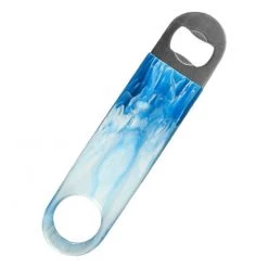 BarProducts.com Speed Bottle Opener / Bar Key - Blue Swirl Vinyl Rubber Grip