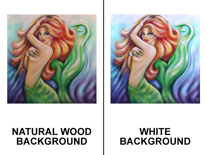 bm-square-redhead.jpg BarProducts.com Featured Artists Redhead Mermaid Square Wooden Table Top - Two Sizes Available