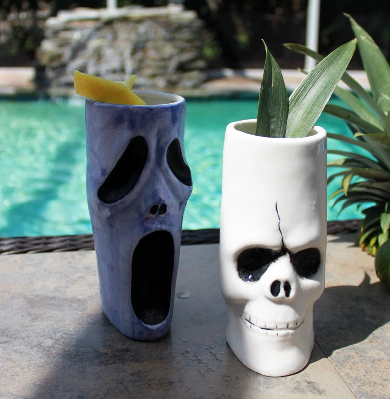 bones-ghost-tall-tiki-glass-mugs.jpg BarProducts.com BarConic® Tiki Drinkware - Ghost - 15 Ounce