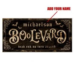 BarProducts.com CUSTOMIZABLE Large Vintage Wooden Halloween Sign - BOOLEVARD - 11 3/4" X 23 3/4"