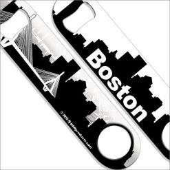 BarProducts.com Speed Bottle Opener / Bar Key - Boston Skyline Bartending Bottle Openers