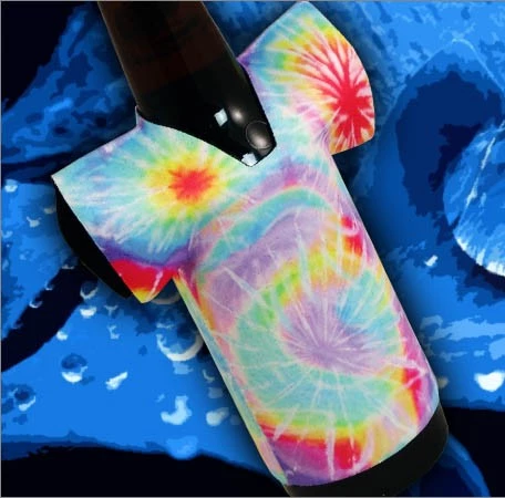 bottle-coozie-t-hippy.jpg BarProducts.com Party Supplies Bottle Cooler - T-Shirt Style - Tie Dye