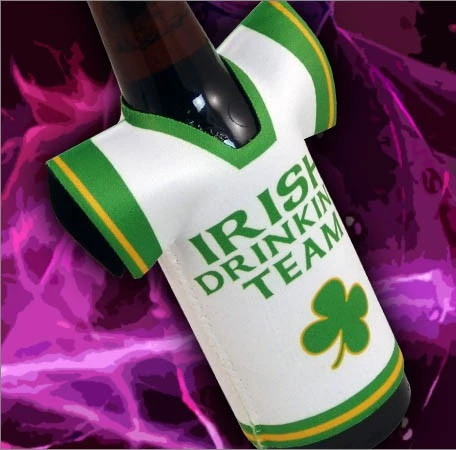 bottle-coozie-t-irish.jpg BarProducts.com HOME BAR & GIFTS Bottle Cooler - T-Shirt Style - Irish Drinking Team