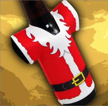 bottle-coozie-t-santa.jpg BarProducts.com Bottle Cooler - T-Shirt Style - Santa