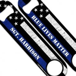 BarProducts.com ADD YOUR NAME Speed Bottle Opener - Blue Lives Matter