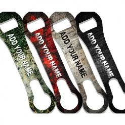 BarProducts.com "ADD YOUR NAME" V-ROD® Bottle Opener – Grunge Metal – Several Color Options