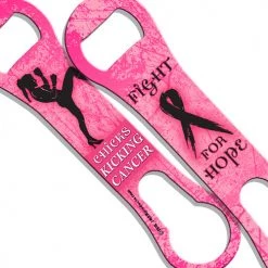BarProducts.com Kolorcoat™ V-Rod® Bottle Opener - Breast Cancer Awareness - Kicking Cancer