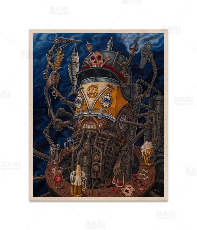 brew-bot-24x30-wooden-table-top-with-featured-artist-pooch-bpc-1.jpg BarProducts.com Featured Artists Brew Bot 24" X 30" Wooden Table Top - Two Types Available