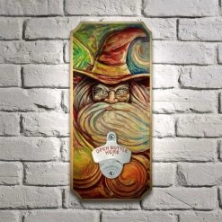 BarProducts.com The Wizard - Wood Plaque Wall Mounted Bottle Opener Featured Artists
