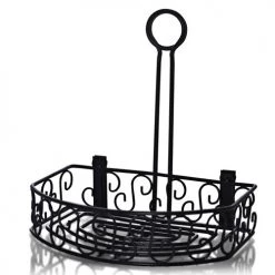 BarProducts.com KITCHEN, DINING & SERVICE BarConic® Condiment Caddy With Built In Merchandising Ring - Black Semi-Round