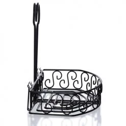 BarProducts.com KITCHEN, DINING & SERVICE BarConic® Condiment Caddy With Built In Merchandising Ring - Black Semi-Round