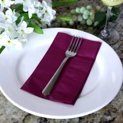 BarProducts.com BarConic® 15” X 17” 2-PLY Colored Paper Dinner Napkins – BURGUNDY – Pack Of 100