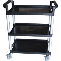 BarProducts.com Cleaning / Hospitality Supplies BarConic® 3 Tier Bus Cart- Black Plastic