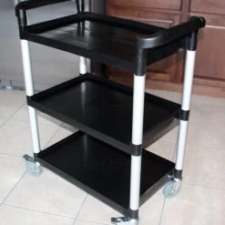 BarProducts.com Cleaning / Hospitality Supplies BarConic® 3 Tier Bus Cart- Black Plastic