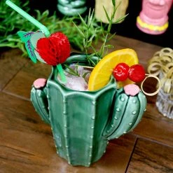 BarProducts.com BarConic ® Tiki Mug - Cactus W/ Lid - 15 Ounce BAR SUPPLIES