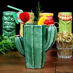 BarProducts.com BarConic ® Tiki Mug - Cactus W/ Lid - 15 Ounce BAR SUPPLIES