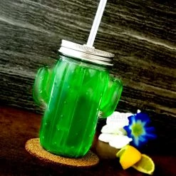 BarProducts.com BAR SUPPLIES BarConic® Cactus Mason Jar Glass - W/ Lid