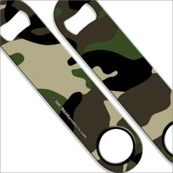 BarProducts.com BAR TOOLS Speed Bottle Opener / Bar Key - Green Camo