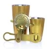 BarProducts.com Bartending Set With V-Rod® And 18 Ounce Shaker Tin – 4 Piece Candy Gold BAR TOOLS