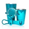 BarProducts.com BAR TOOLS Bartending Set With V-Rod® And 18 Ounce Shaker Tin – 4 Piece Candy Teal