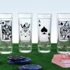 BarProducts.com Shot Glass Poker Set - 2 Ounce Tall Shot Glasses - 6 Piece