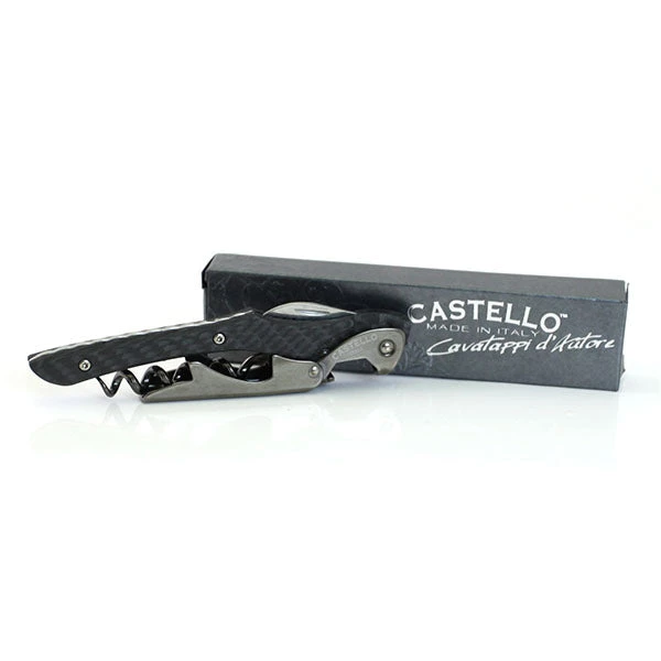castello-carbon-fiber-handle-corkscrew-with-box.jpg BarProducts.com BAR TOOLS Wine Key - Castello™ - Carbon Fiber Handle