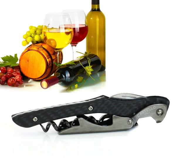 castello-carbon-fiber-handled-corkscrew-main-bpc.jpg BarProducts.com BAR TOOLS Wine Key - Castello™ - Carbon Fiber Handle