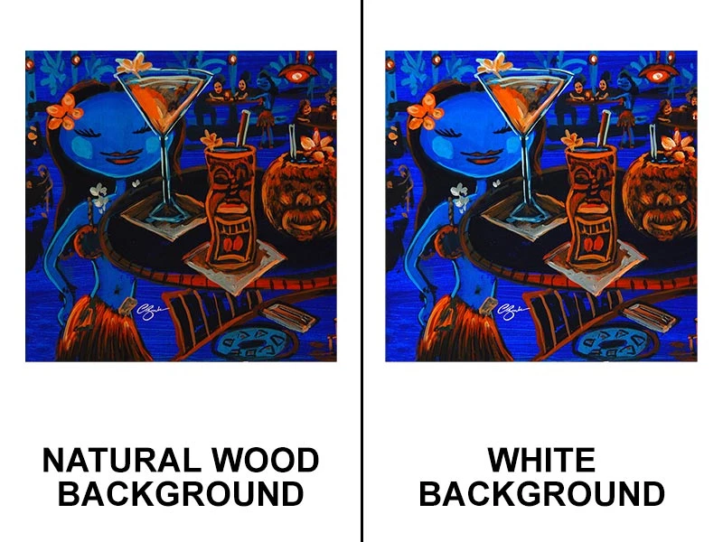 cb-square-blue-hula.jpg BarProducts.com Blue Tiki Bar Square Wooden Table Top - Two Sizes Available