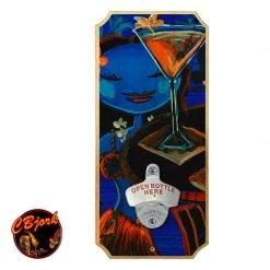 BarProducts.com Blue Hula - Wood Plaque Wall Mounted Bottle Opener Featured Artists