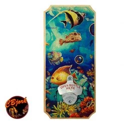 BarProducts.com Blue Reef - Wood Plaque Wall Mounted Bottle Opener Featured Artists
