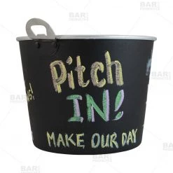 BarProducts.com Chalkboard Supplies Chalkboard Tip Bucket With Bottle Opener