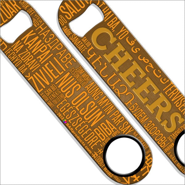 cheers-word-collage-speed-lbl-new_1.jpg BarProducts.com Speed Bottle Opener / Bar Key - Cheers Word Collage Bartending Bottle Openers