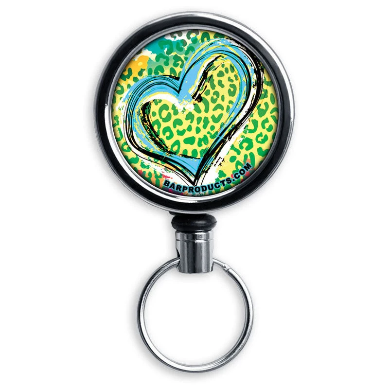 cheetah-love-reel_web.jpg BarProducts.com Bartending Bottle Openers Kolorcoat™ Mini Opener With Retractable Reel - Cheetah Love