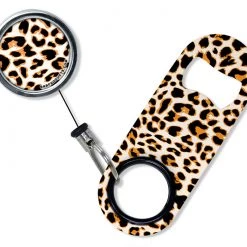 BarProducts.com Kolorcoat™ Mini Opener With Retractable Reel - Orange Cheetah