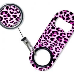 BarProducts.com Kolorcoat™ Mini Opener With Retractable Reel - Pink Cheetah