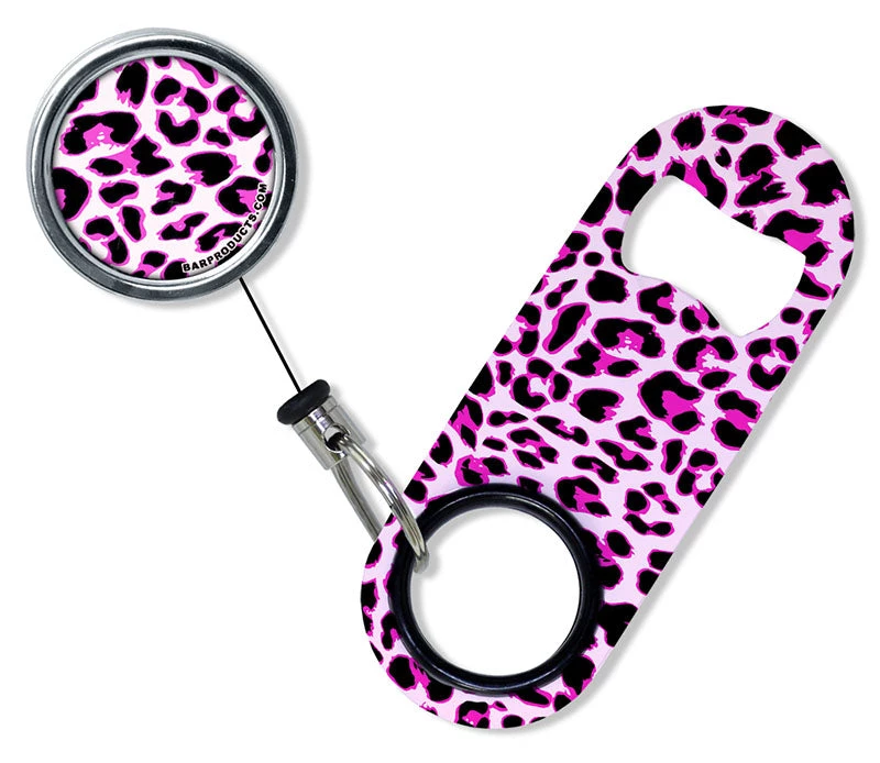 cheetah-mini-opener-pink_set-web.jpg BarProducts.com Kolorcoat™ Mini Opener With Retractable Reel - Pink Cheetah