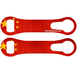BarProducts.com Kolorcoat™ V-Rod® Opener - China Flag Custom Bottle Openers