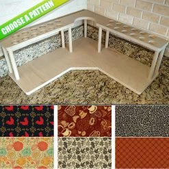 BarProducts Handcrafted Woodshop Made In The USA CHOOSE YOUR PATTERN - Counter Caddies™ - Corner Unit W/ K-Cup Holes And Trash Can Inset