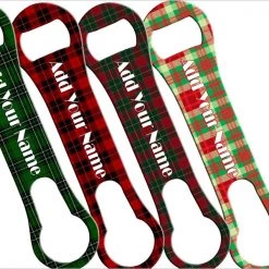BarProducts.com ADD YOUR NAME V-Rod® Bottle Opener – Winter Plaids