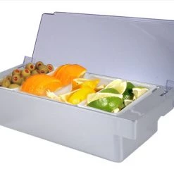 BarProducts.com Condiment Holder / Fruit Tray - 4 Pint Compartment - Chrome