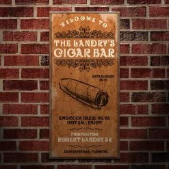 BarProducts.com BAR DECOR CUSTOMIZABLE Large Vintage Wooden Bar Sign - Cigar Bar - 11 3/4" X 23 3/4"