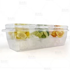 BarProducts.com Plastic Condiment And Garnish Caddy - 3 Inserts W/ Lids