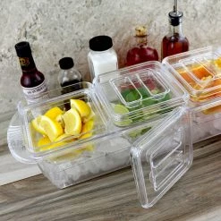 BarProducts.com Plastic Condiment And Garnish Caddy - 3 Inserts W/ Lids
