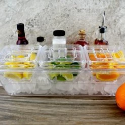 BarProducts.com Plastic Condiment And Garnish Caddy - 3 Inserts W/ Lids