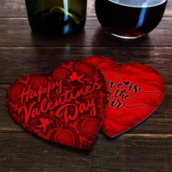 BarProducts.com Valentine's Day Theme - Heart Shaped Cork Bottom Coasters