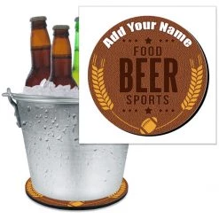 BarProducts.com BAR SUPPLIES ADD YOUR NAME - Beer Bucket Coaster - Football