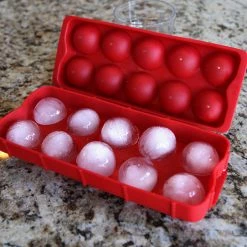 BarProducts.com BAR SUPPLIES Red Silicone Cocktail Ice Ball Tray