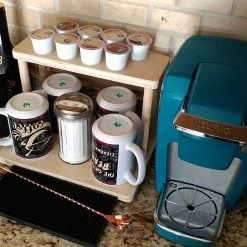 BarProducts.com KITCHEN, DINING & SERVICE Counter Caddies™ - NATURAL - 12" STRAIGHT Shelf W/ K-Cup Holes